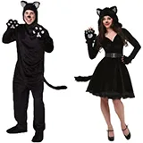 Disfraz de pareja de gato negro
